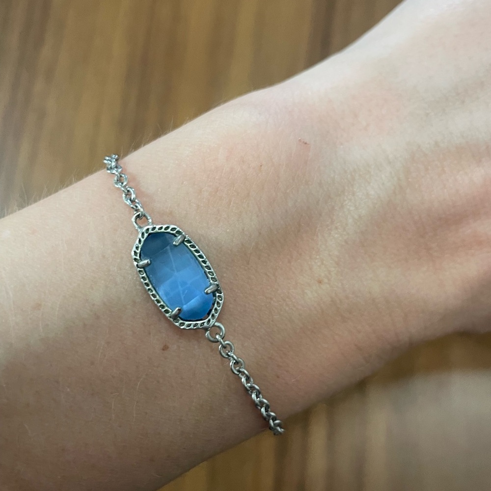 Kendra Scott Silver Toggle Chain Bracelet in Blue